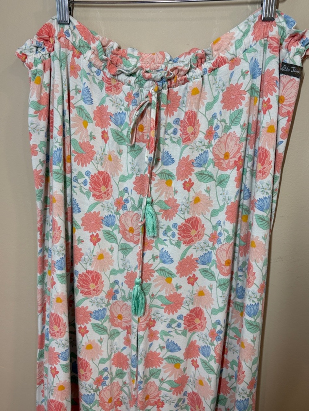 Matilda Jane Pastel Floral Button-Up PJ Set in Coral, Mint & Blue - Picture 5 of 13
